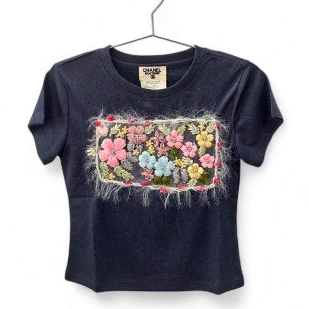 CHANEL Boutique Deep Blue Cashmere Top